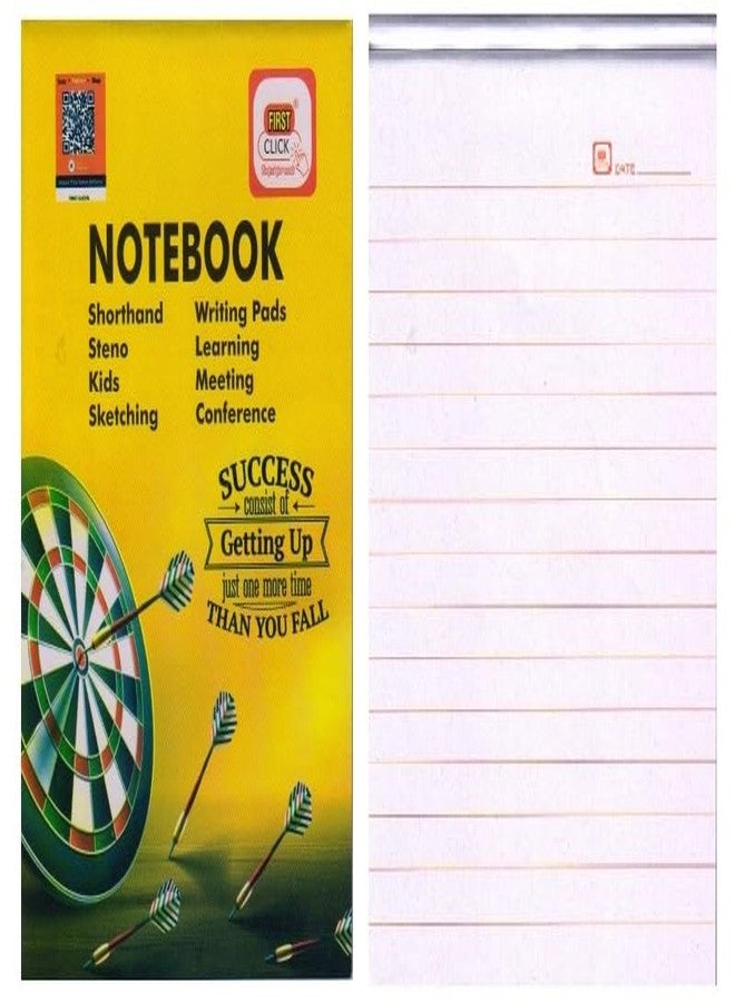 FIRST CLICK Shorthand Steno Notebook, Kids Notebooks, Doctor Priscription Notepad Writing pad note book Conference notebook Register Copy12.2 x 18 cm, 160 Pages, Pack of 3, White, Double-Sided Ruled - Image 3