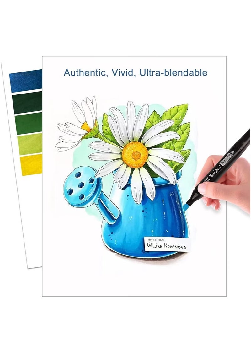 Touch 80 Pcs Permanent Multicolor Markers Set, Dual Tip Art Pens Set for Graphic Design, Drawing, Graffiti, Coloring, Highlighting, Underlining - Image 5