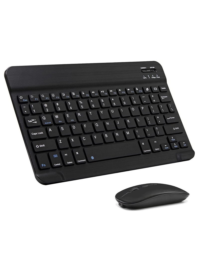 ELTRAZONE - Ultra-Slim Bluetooth Keyboard and Mouse Combo Rechargeable Portable Wireless Keyboard Mouse Set for Apple iPad iPhone iOS 13 and Above Samsung Tablet Phone Smartphone Android Windows - Image 1