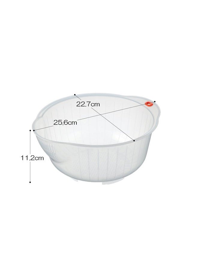 Inomata .0800 Japanese Vegetable Fruit Rice Acrylic Wash Bowl, 8-Inch, Clear - Image 3