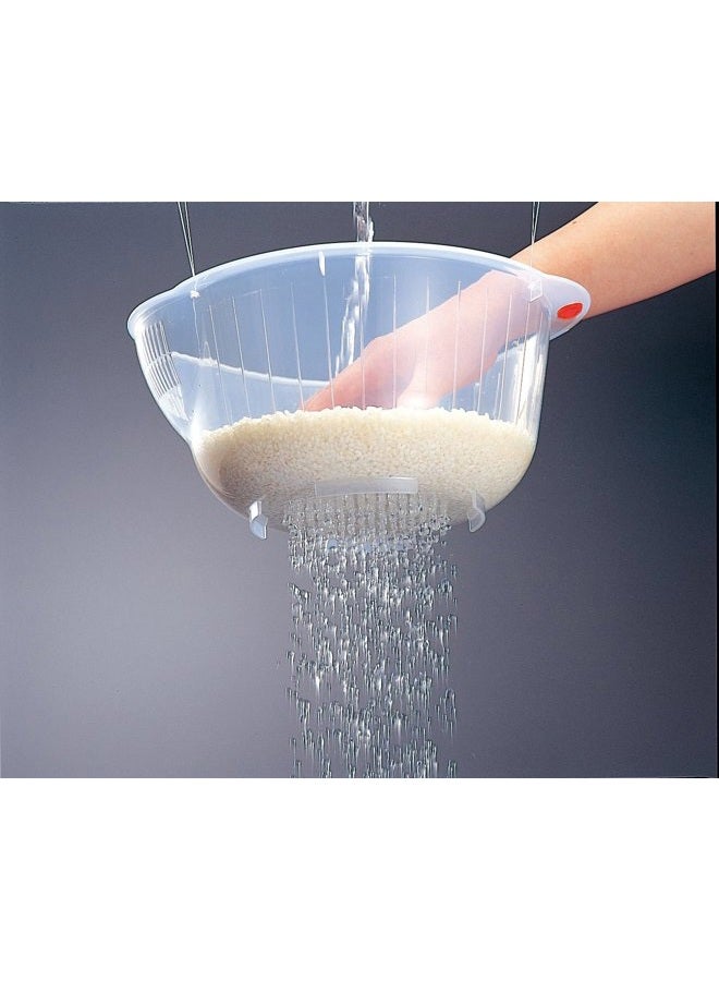 Inomata .0800 Japanese Vegetable Fruit Rice Acrylic Wash Bowl, 8-Inch, Clear - Image 2