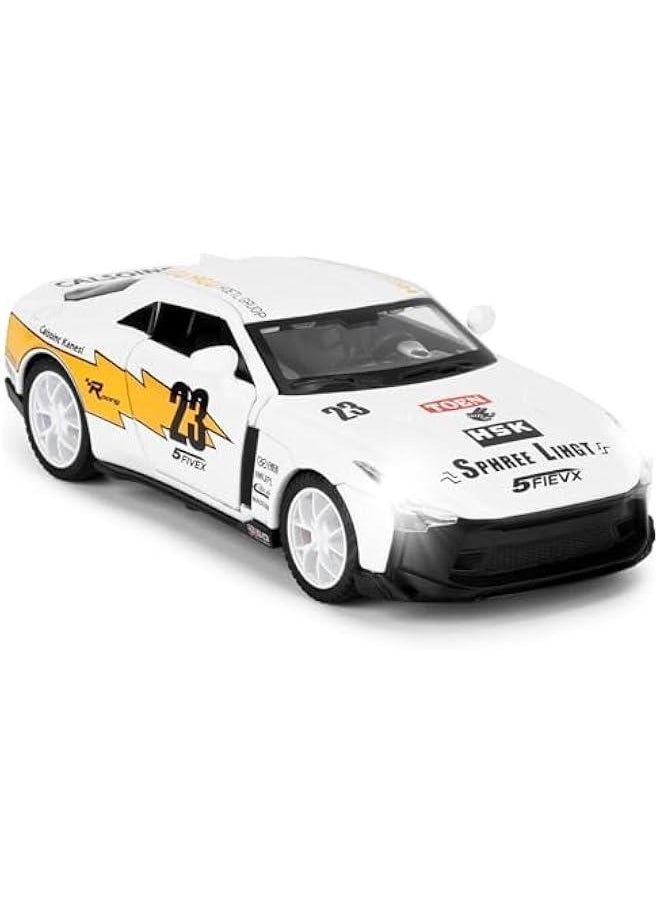 Generic - Compatible for 1:32 Nissan GTR50 Model Car, Diecast Collectible Pull Back Toy Car with Sound and Light for Adults Kids Boys Girls, Gift White - Image 1