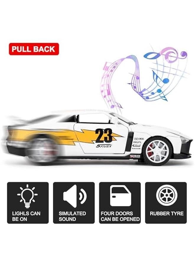 Generic - Compatible for 1:32 Nissan GTR50 Model Car, Diecast Collectible Pull Back Toy Car with Sound and Light for Adults Kids Boys Girls, Gift White - Image 1