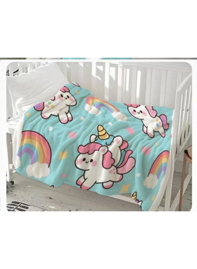 عام بطانية رقيقة من الفانيلا الكرتونية للأطفال والرضع (دافئة ومريحة، ومناسبة للنوم والألعاب) 70 سم * 100 سم - Image 2