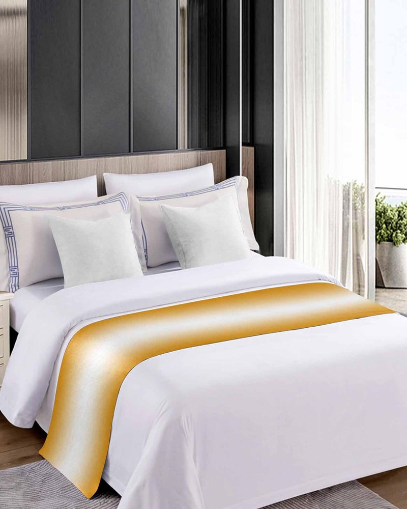 Orange Gradient Bed Runner For Cal King Size 102x20 Inches Modern Abstract Decorative Throw - Image 5