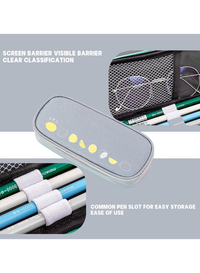 Loquat Large Capacity Pencil Case, Cosmetic Bag, Large Capacity, Storage Bag With Zipper, Suitable For School Office,grey - Image 5