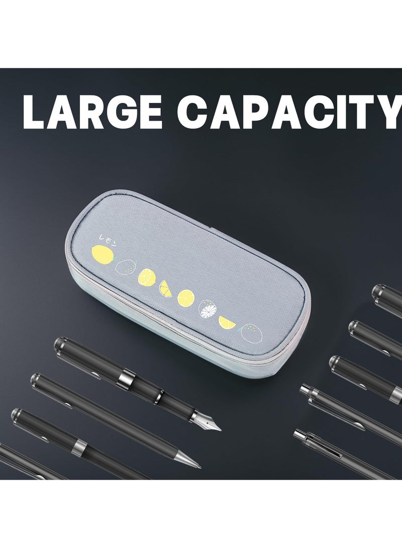 Loquat Large Capacity Pencil Case, Cosmetic Bag, Large Capacity, Storage Bag With Zipper, Suitable For School Office,grey - Image 4