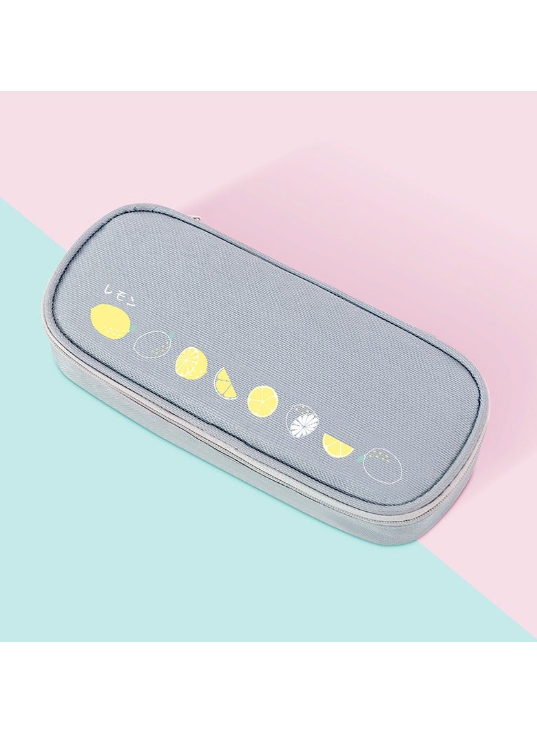 Loquat Large Capacity Pencil Case, Cosmetic Bag, Large Capacity, Storage Bag With Zipper, Suitable For School Office,grey - Image 1