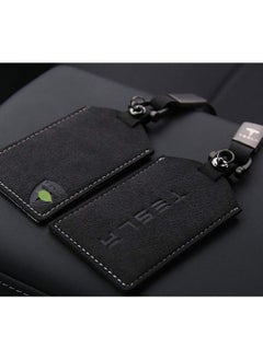 Y&D Key Card SYOSI Holder Artificial suede Protector Cover Keychain Accessories for Tesla Model 3, Y Black  - Image 3