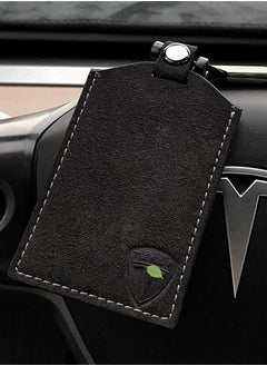 Y&D Key Card SYOSI Holder Artificial suede Protector Cover Keychain Accessories for Tesla Model 3, Y Black  - Image 1