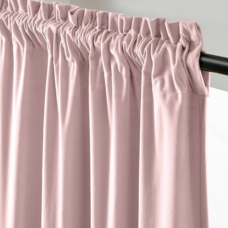 Lazzzy Velvet Blackout Curtains Thermal Insulated Room Window Drapes Super Soft Luxury Curtains for Living Room Bedroom Rod Pocket 2 Panels, Dusty Pink, 52" W x 90" L - Image 2