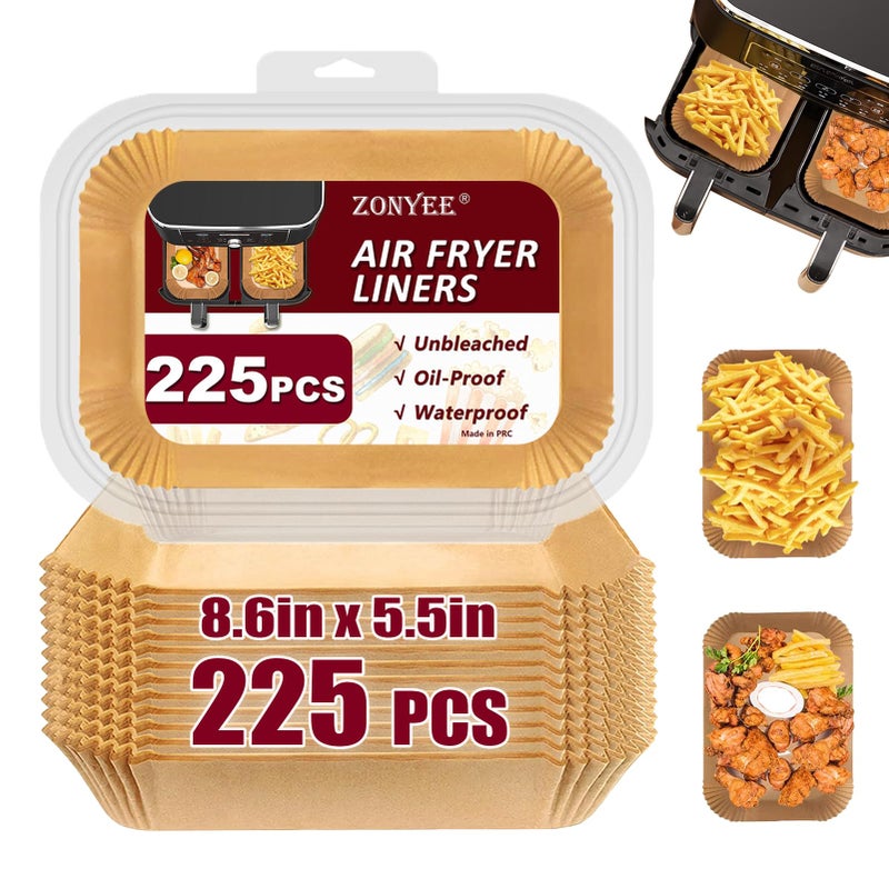 Air Fryer Liners for Ninja Foodi Dual Zone AF300UK  AF400UK  DZ400UK  Double Stack XL SL400UK 225PCS Air Fryer Parchment Paper Liners Fit Keplin 9L Dual Zone Air Fryer