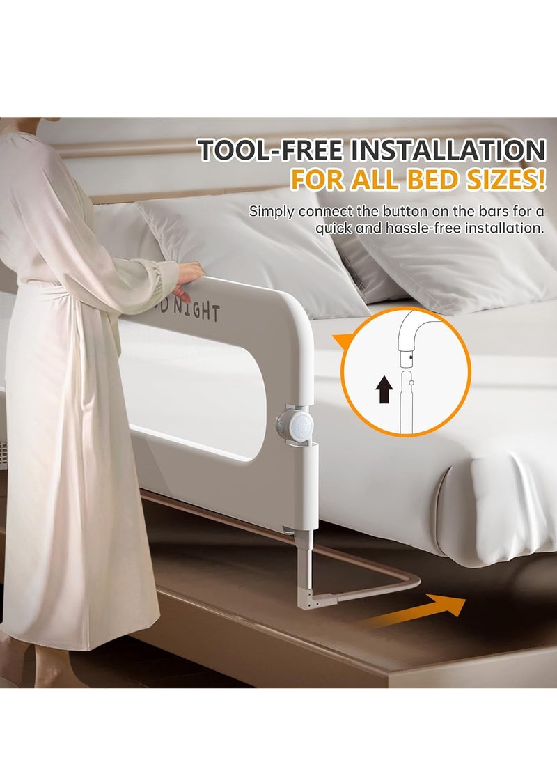 درابزين حماية سرير الأطفال الصغار القابل للطي درابزين حماية سرير الأطفال الصغار المطور والمقوى والمناسب لأسرة الأطفال المفردة والأسرة المزدوجة قطعة واحدة - Image 5
