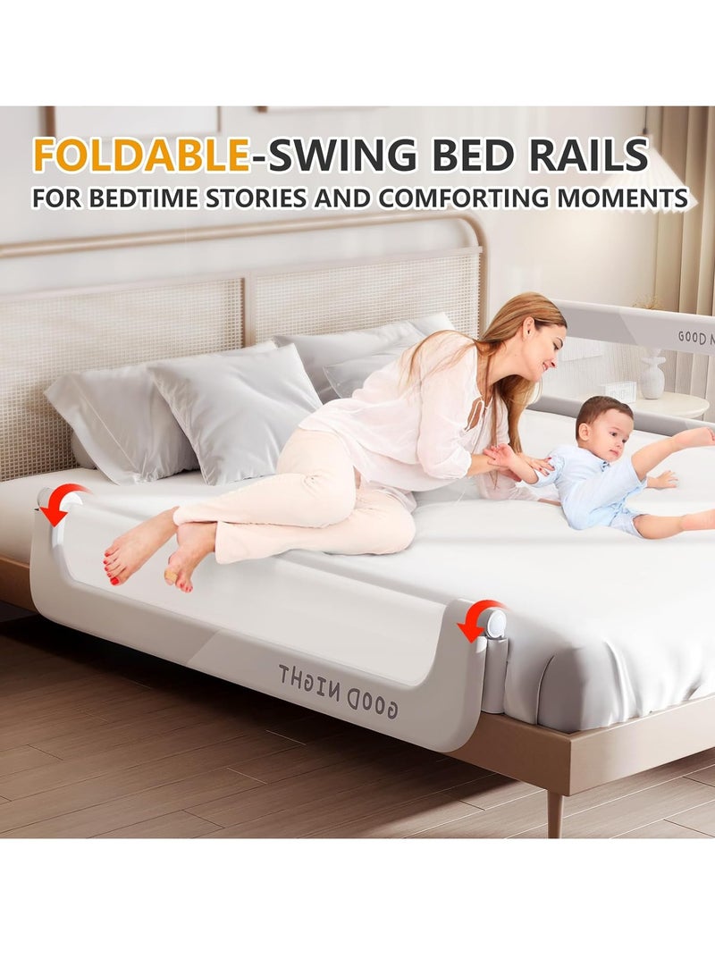 درابزين حماية سرير الأطفال الصغار القابل للطي درابزين حماية سرير الأطفال الصغار المطور والمقوى والمناسب لأسرة الأطفال المفردة والأسرة المزدوجة قطعة واحدة - Image 4