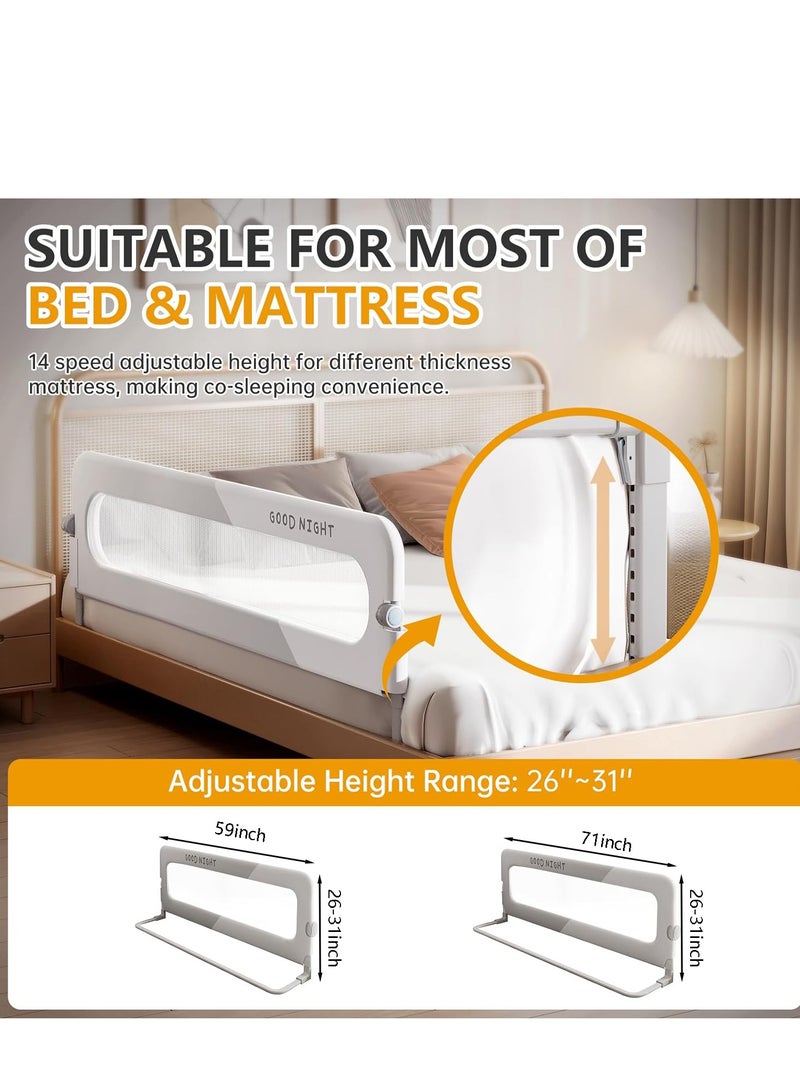 درابزين حماية سرير الأطفال الصغار القابل للطي درابزين حماية سرير الأطفال الصغار المطور والمقوى والمناسب لأسرة الأطفال المفردة والأسرة المزدوجة قطعة واحدة - Image 3