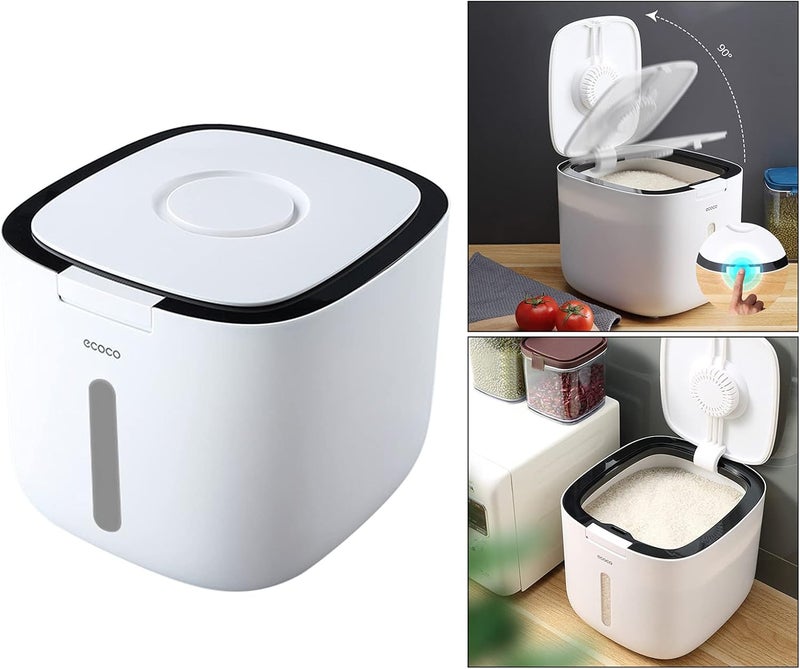 klarako مجموعة مطبخ كلاراكو نانو دلو أسطوانة الأرز مضادة للحشرات مضادة للرطوبة حاوية تخزين الطعام محكمة الإغلاق للأرز والدقيق وفول الصويا والحبوب والحبوب كلاراكو أسود 5 كجم - Image 5