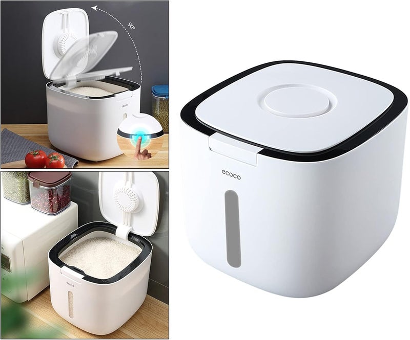 klarako مجموعة مطبخ كلاراكو نانو دلو أسطوانة الأرز مضادة للحشرات مضادة للرطوبة حاوية تخزين الطعام محكمة الإغلاق للأرز والدقيق وفول الصويا والحبوب والحبوب كلاراكو أسود 5 كجم - Image 4