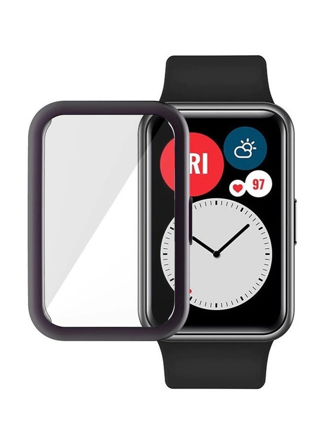 3-Piece Protective Case For Huawei Watch Fit Clear/Black/Gold - Image 2