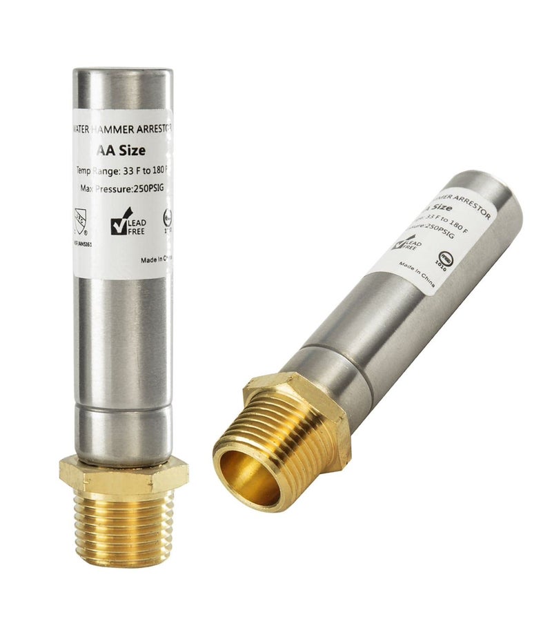 EFIELD 2-Pack EFIELD MH-131, 1/2-Inch MIP Thread Stainless Steel Water Hammer Arrestor For Potable Water Plumbing Application,(HAMMER006-2PCS) - Image 1