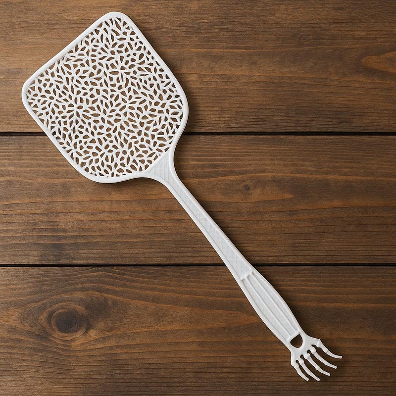 2 In 1 Manual Fly Swatter And Scalp Massager With Long Handle 55cm Durable Plastic, Random Colors Bug Killer Comfortable Claw Massager For Head Back Foot Without Sharp Edges Insect Swatter Tool - Image 3
