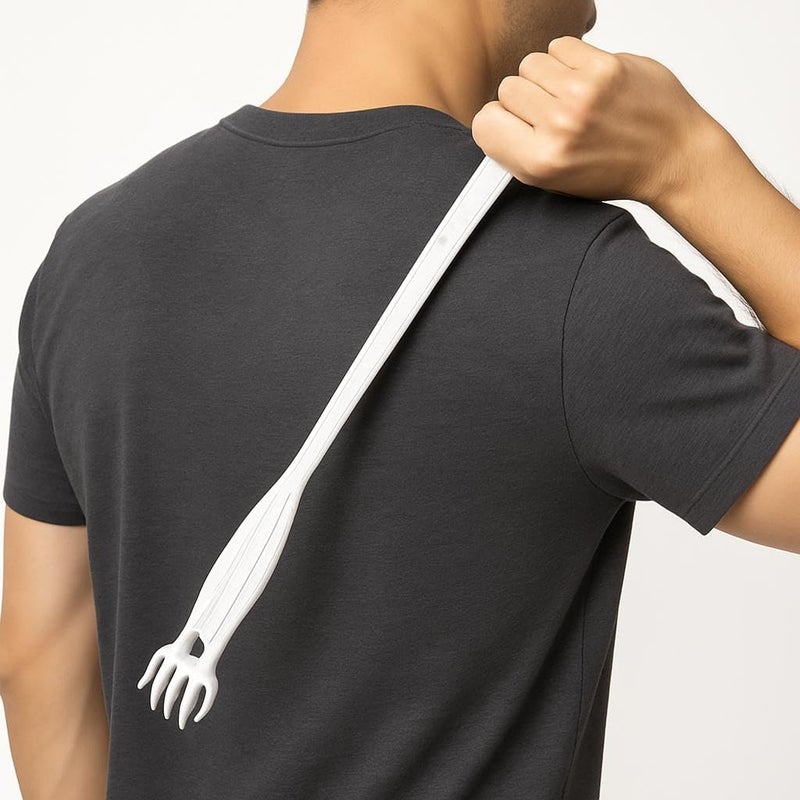 2 In 1 Manual Fly Swatter And Scalp Massager With Long Handle 55cm Durable Plastic, Random Colors Bug Killer Comfortable Claw Massager For Head Back Foot Without Sharp Edges Insect Swatter Tool - Image 4