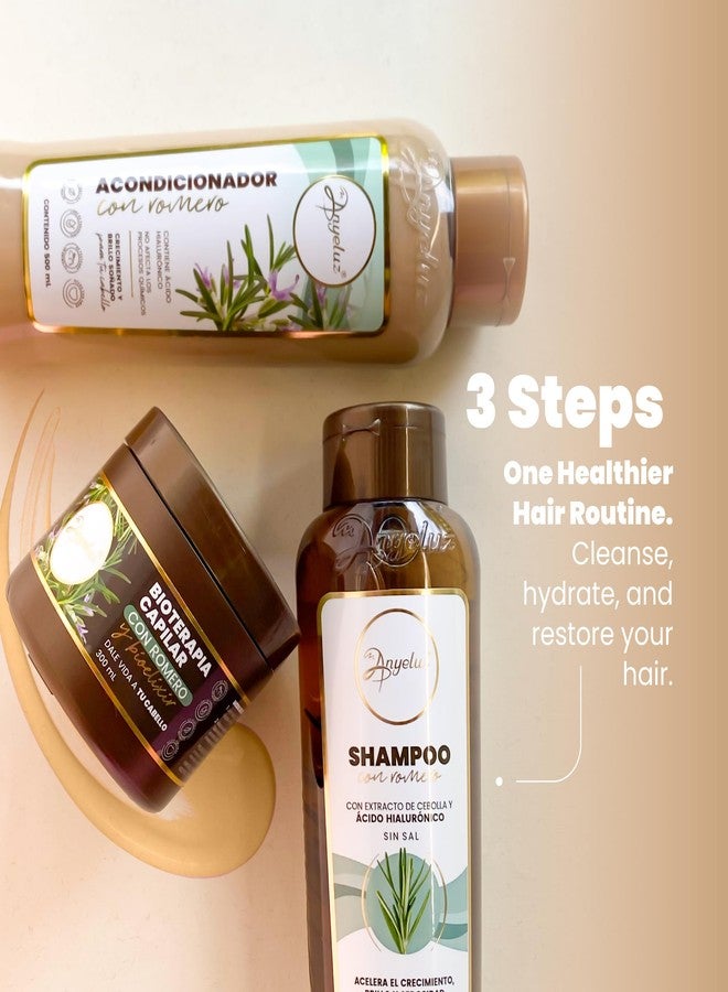 ANYELUZ Rosemary Shampoo, Conditioner and Hair Mask set, with Hyaluronic Acid and Rosemary, with Natural Extracts for All Hair Types - Image 3