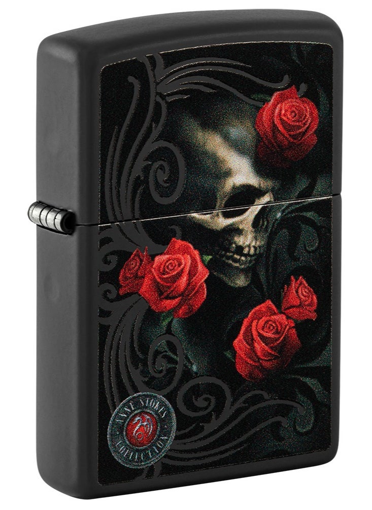 Zippo ولاعة Zippo CI407693 218 Anne Stokes Collection باللون الأسود غير اللامع مقاومة للرياح  - Image 1