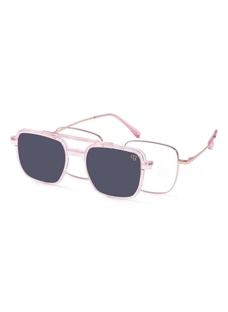 Woggles Aces Pink Polarized Aviator Clip On Sunglasses  - Image 2