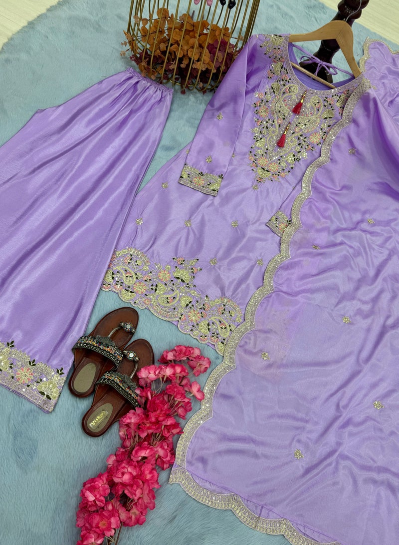 PREMIUM DESIGNER READYMADE DRESS TOP PLAZZO AND DUPATTA COLLECTIONS  - Image 4