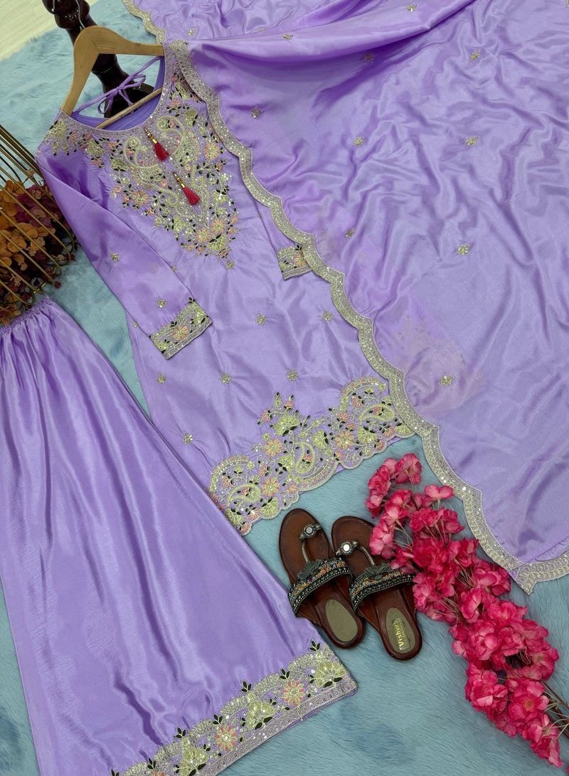 PREMIUM DESIGNER READYMADE DRESS TOP PLAZZO AND DUPATTA COLLECTIONS  - Image 5