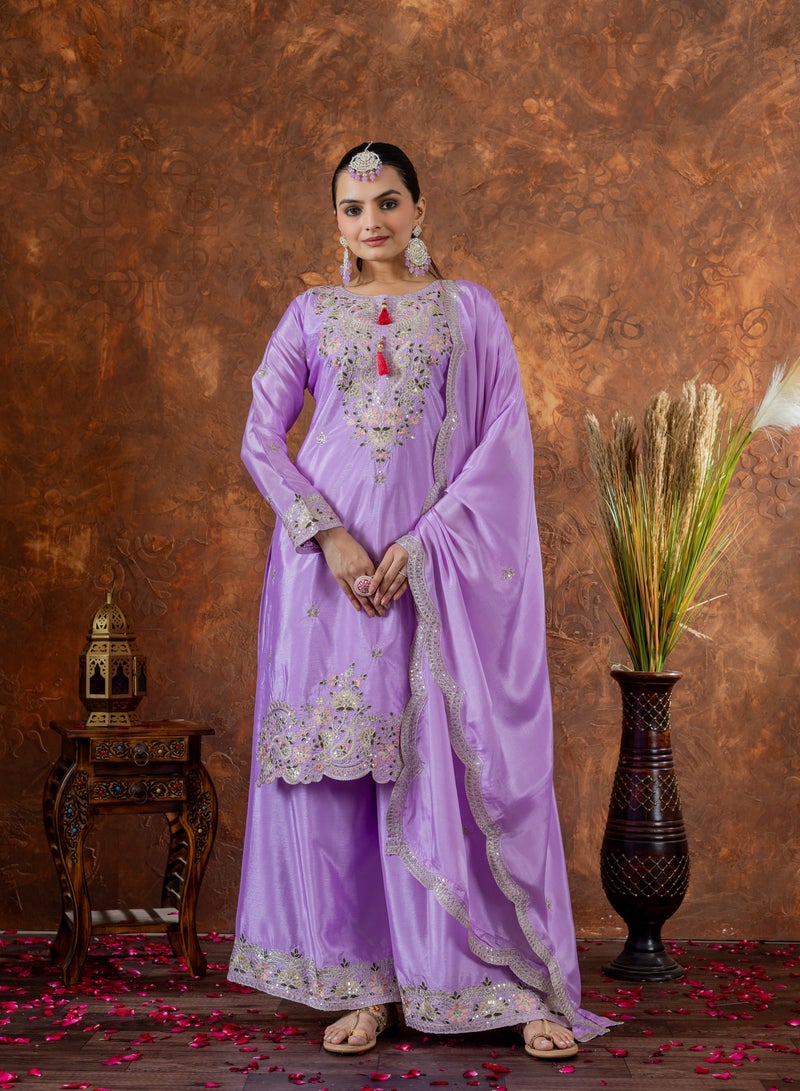 PREMIUM DESIGNER READYMADE DRESS TOP PLAZZO AND DUPATTA COLLECTIONS  - Image 1