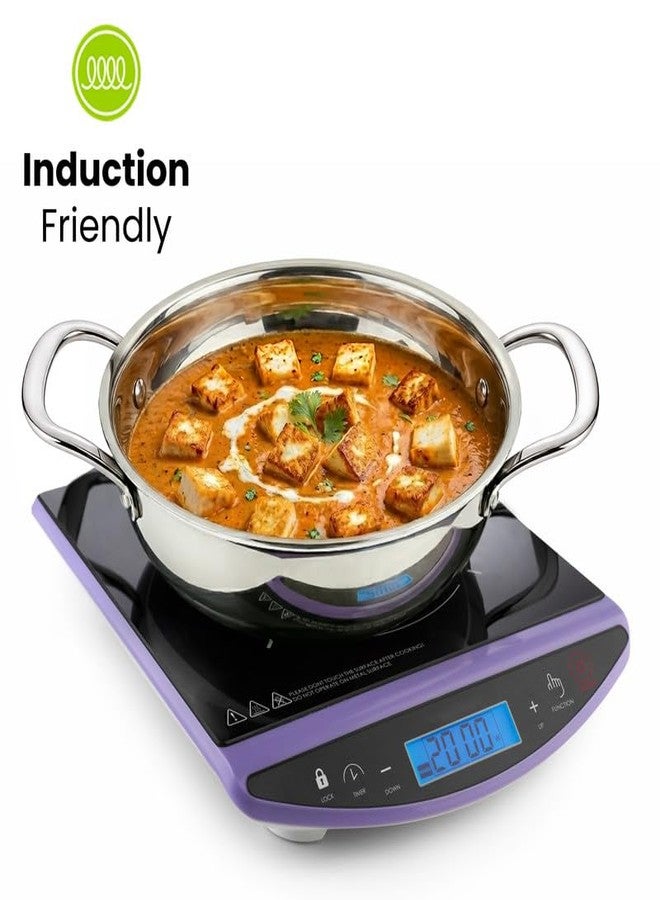 Allo Triply Stainless Steel Kadhai with Handles|Perfect Kadhai for Curry/Stir-Fry/Deep-Fry/DryVeg/Saute Induction Friendly Naturally Non-Stick | 10 Years Warranty, Without lid - Image 2