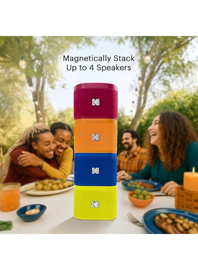 Kodak SOUNDBRIX Magnetic Splittable Bluetooth Speaker IPX4 Water Resistant Ultra Portable Speaker Wireless 5H Playtime Electronics for Outdoors Home Travel Gifting Stackable Design grey - Image 2