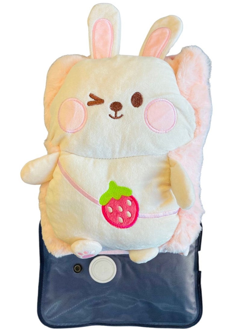 برايم بي جافاودان حقيبة ماء ساخن كهربائية قابلة لإعادة الشحن مع غطاء من الصوف لتخفيف آلام التشنجات والرقبة والكتفين وحقيبة العلاج الساخن وتدفئة اليدين والقدمين - Image 2