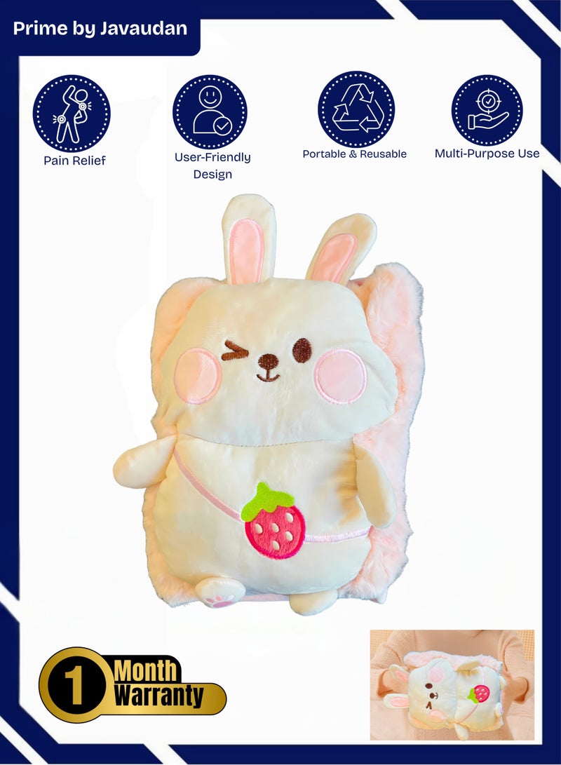 برايم بي جافاودان حقيبة ماء ساخن كهربائية قابلة لإعادة الشحن مع غطاء من الصوف لتخفيف آلام التشنجات والرقبة والكتفين وحقيبة العلاج الساخن وتدفئة اليدين والقدمين - Image 1