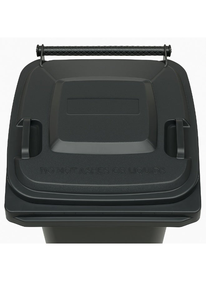 ماركولو سلة قمامة بدواسة مركزية سعة 120 لتر – أسود – مصنوعة من بلاستيك HDPE مقاوم للأشعة فوق البنفسجية والعوامل الجوية – مزودة بعجلات للاستخدام الداخلي والخارجي - Image 2