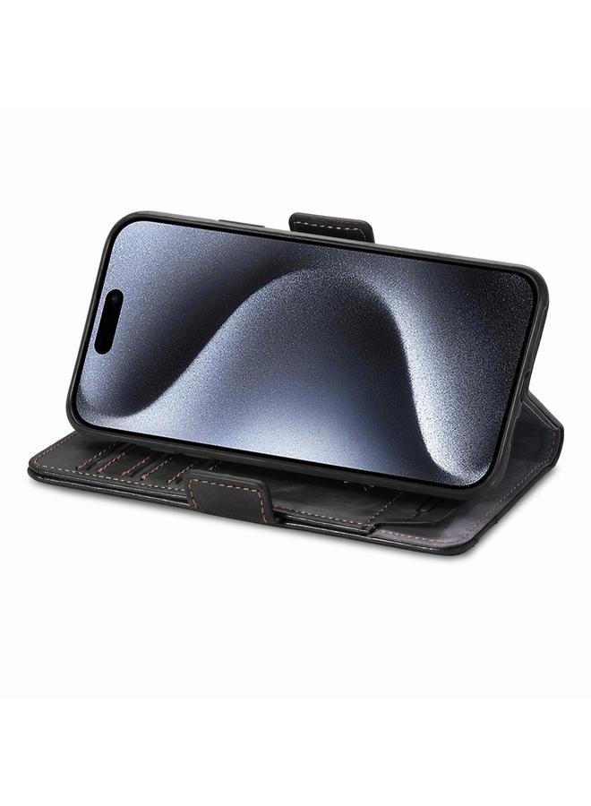 S-TOP Case For iPhone 16 Pro Max CaseNeo Splicing Dual Magnetic Buckle Leather Phone Case - Image 4