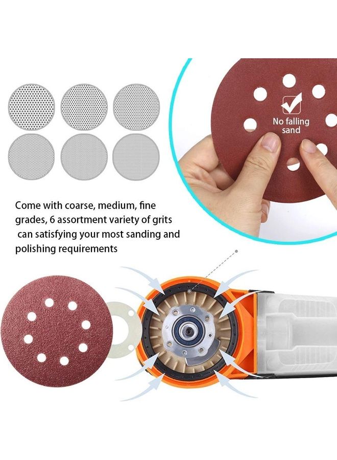 60-Piece 8 Holes Sanding Discs Sandpaper Brown - Image 4