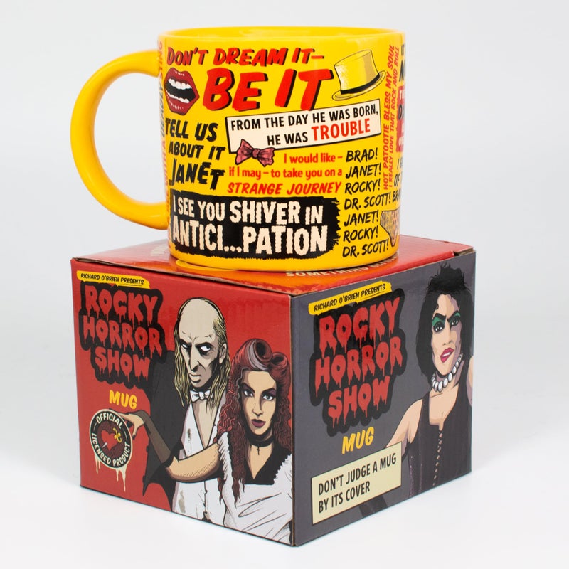The Unemployed Philosophers Guild Rocky Horror Show Mug Featuring Iconic Quotes from the Cult Classic Comes in a Fun Gift Box 14 oz