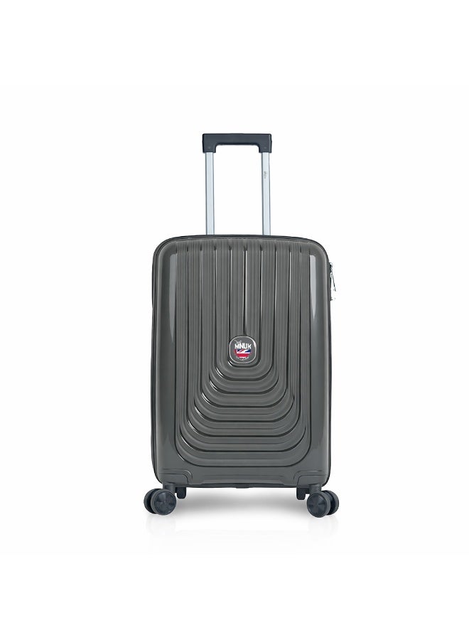MNUK Viajero Stra Ordinario 20inch Luggage| Polypropylene (PP) Hardside Luggage Trolley|Double 360° 4 Wheeler| Cabin-20inch|Dark Grey - Image 1