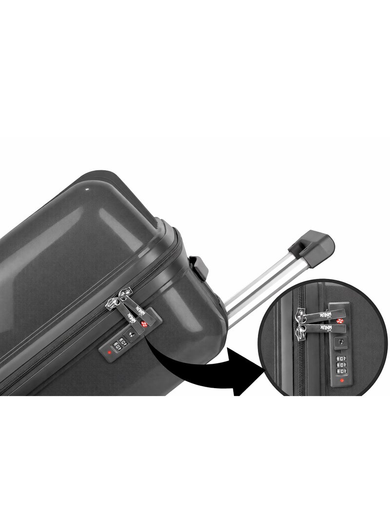 MNUK Viajero Stra Ordinario 20inch Luggage| Polypropylene (PP) Hardside Luggage Trolley|Double 360° 4 Wheeler| Cabin-20inch|Dark Grey - Image 2