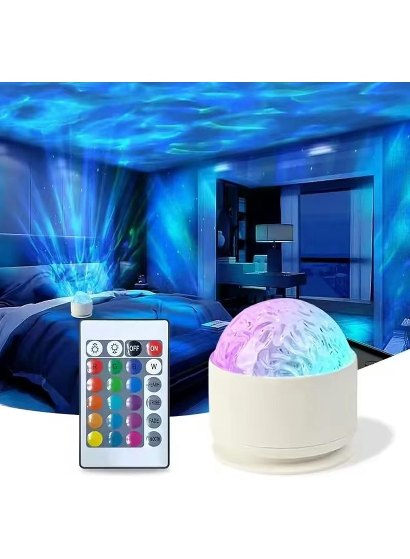 LuckyNov Aurora/Water Ripple/Sky Projector Light, USB Rechargeable 16 Colors LED Projector Lamp with Remote Control, Northern Lights Ambient Light, Room Decor, HD Projector Lamp, Home Video Projector, Laser Projector, Starlight Projector - Image 1