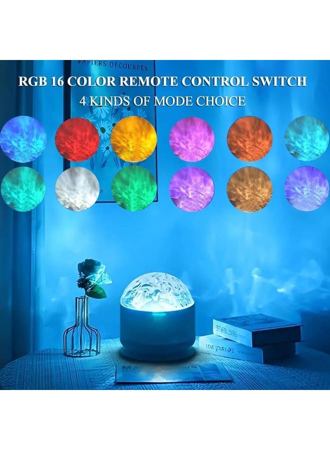 LuckyNov Aurora/Water Ripple/Sky Projector Light, USB Rechargeable 16 Colors LED Projector Lamp with Remote Control, Northern Lights Ambient Light, Room Decor, HD Projector Lamp, Home Video Projector, Laser Projector, Starlight Projector - Image 4