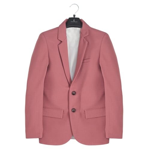 CHARCHIT Boys Regular Fit Plain Blazer and T-Shirt Pink - Image 3