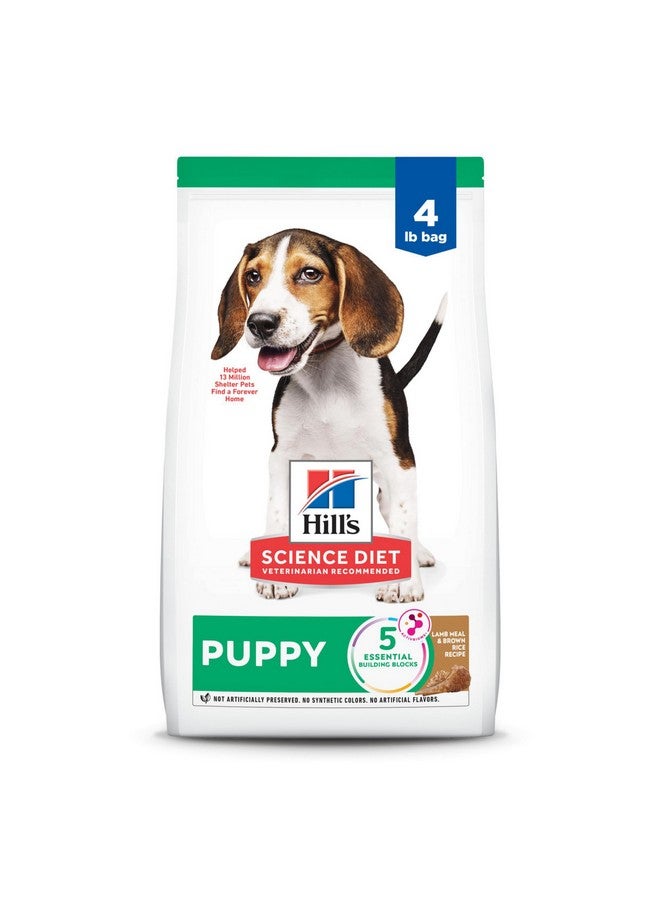 هيلز ساينس دايت بابي، طعام جاف للكلاب من بريميوم نيوتريشن، لحم ضأن وأرز بني، كيس 4 أرطال - Image 1