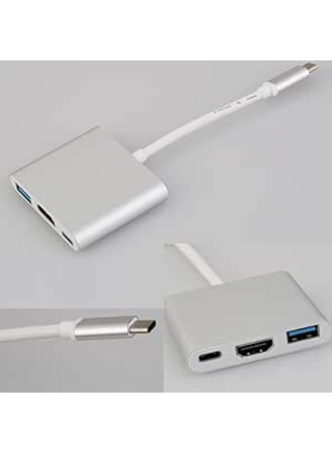 مايكرو وير محول ميكروير YpeC إلى HDMI بدقة 4K مع محور شحن USB 3.0، متوافق مع MacBook.