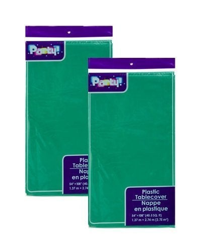 Party 2Pack Green Disposable Plastic TableclothsTable Covers 54 x 108 inches each