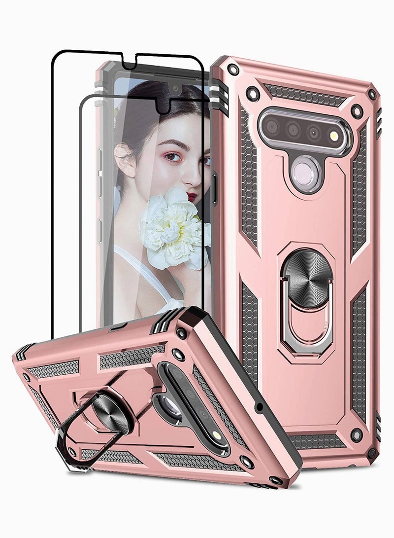 SYOSI Phone Case for LG Stylo 6, [Military-Grade] Armor Protective Case with Magnetic Ring Kickstand for LG Stylo 6, 360 Degree Rotating Ring Kickstand Holder - Image 1