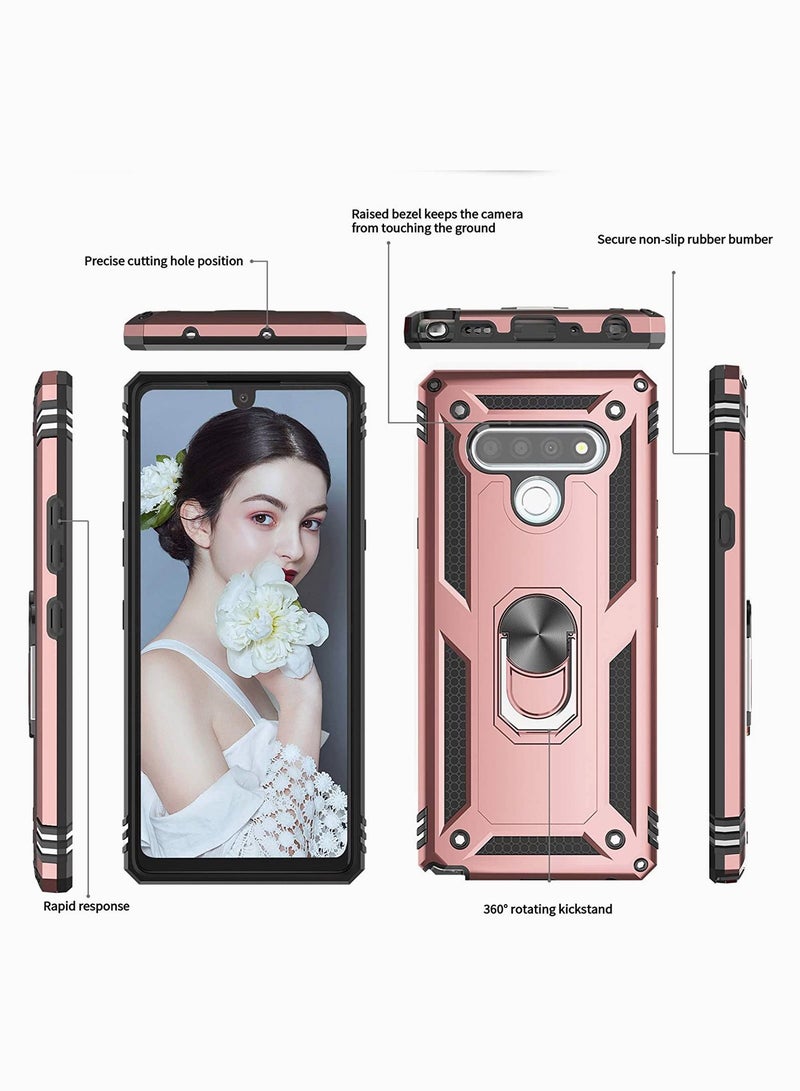 SYOSI Phone Case for LG Stylo 6, [Military-Grade] Armor Protective Case with Magnetic Ring Kickstand for LG Stylo 6, 360 Degree Rotating Ring Kickstand Holder - Image 2