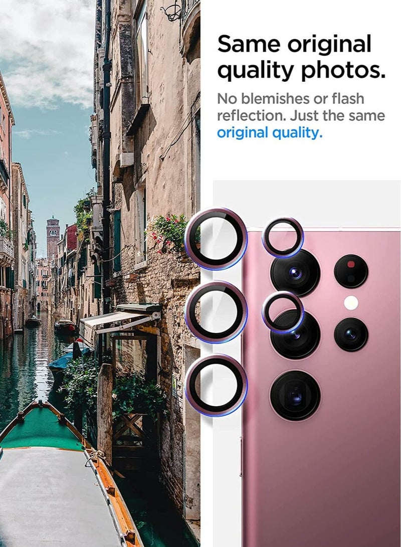 Spigen Glastr Ez-Fit Optik Pro Camera Lens Protector (2 Pack) for Samsung Galaxy S22 Ultra - Burgundy - Image 3